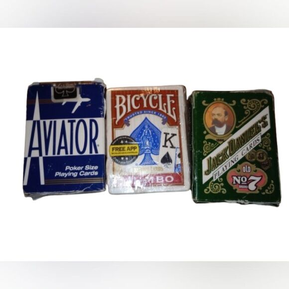3 sets of cards Jack Daniels vintage and opened  Aviator open games kids juniors - Picture 1 of 2